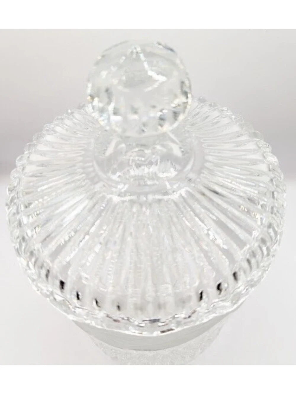 Vintage Lead Crystal Biscuit Cookie Jar With Lid Frosted Etched Floral